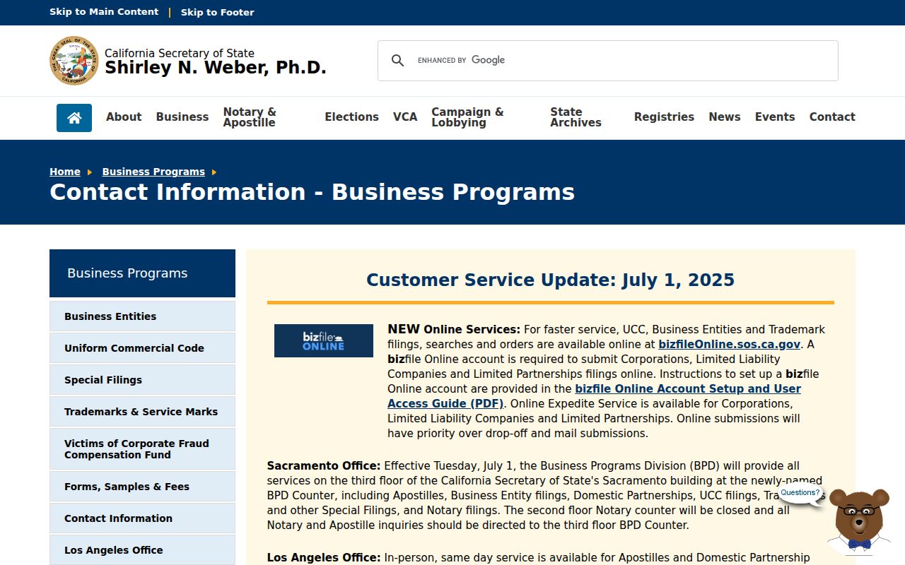 Colton previous residents California business programs contact