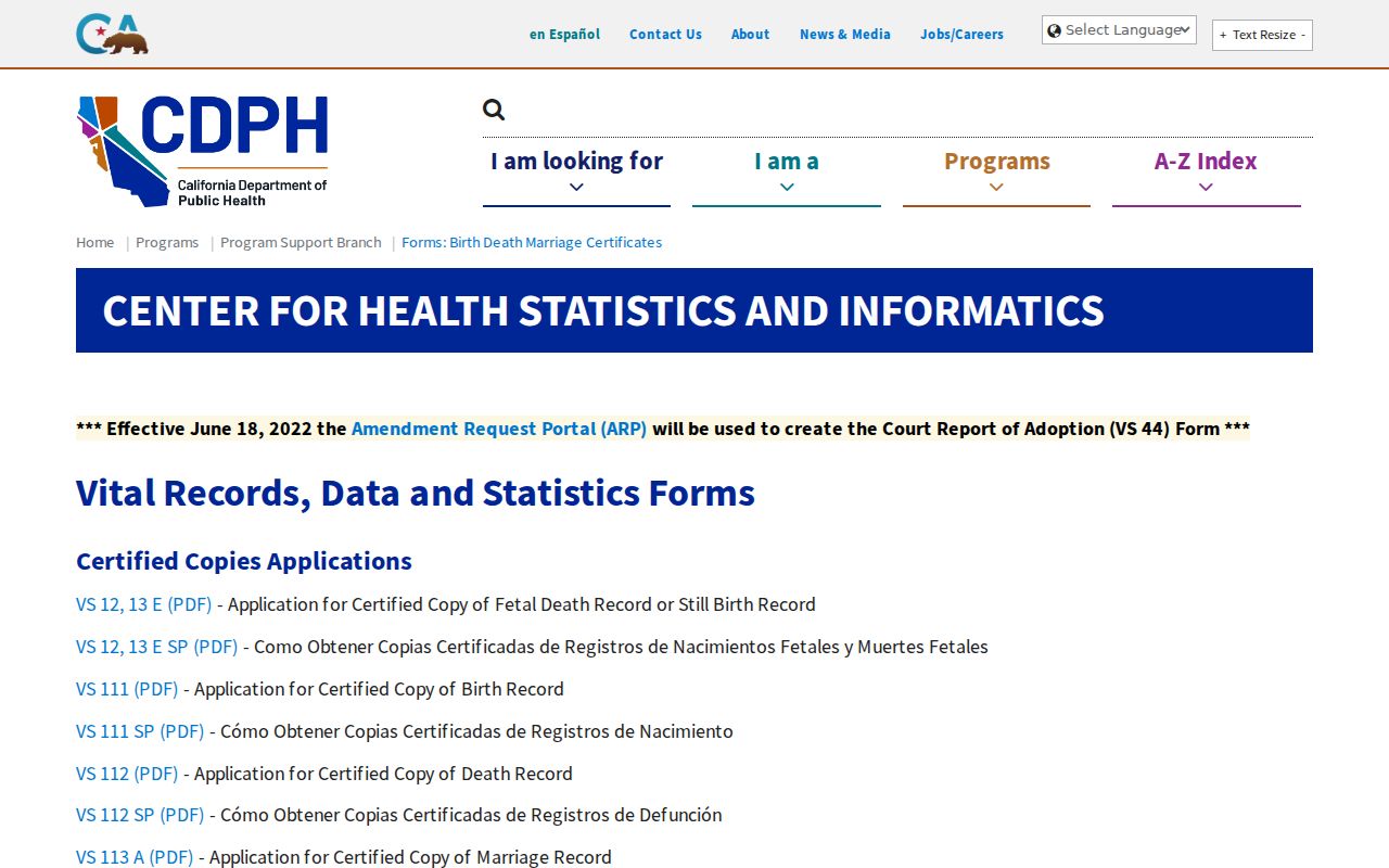 Colton resident lookup California vital records applications
